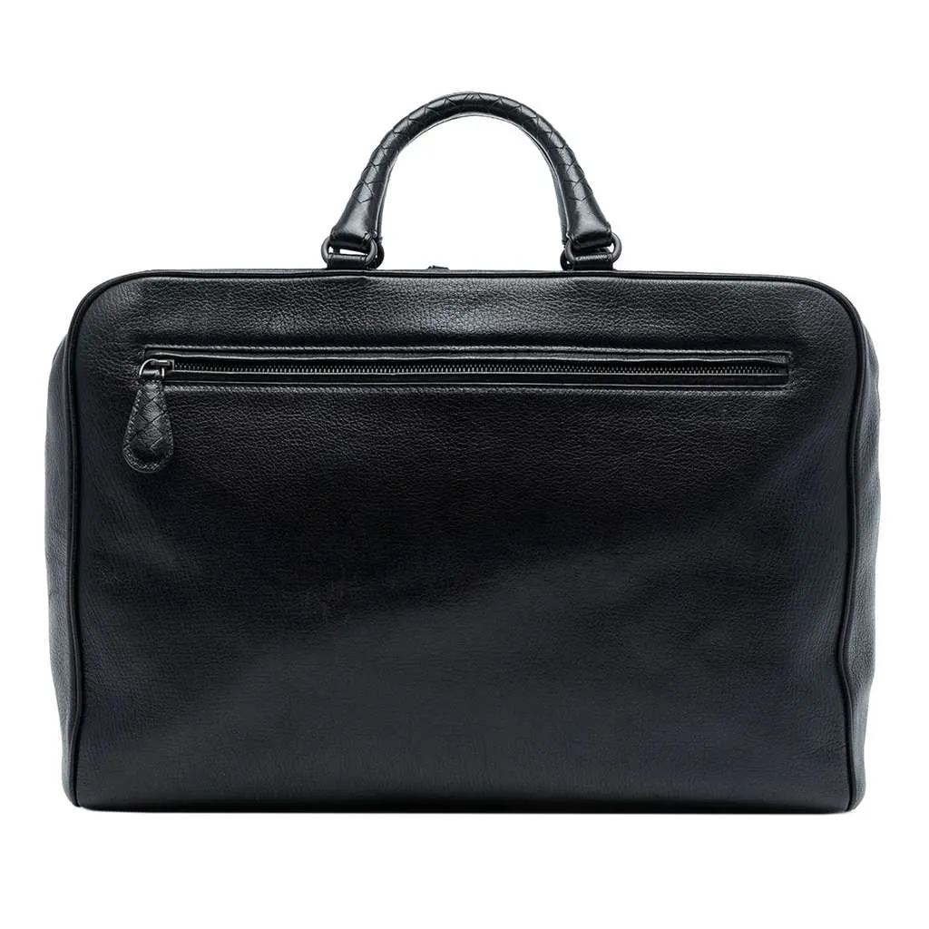 Bottega Veneta Madras Sfumato Brera Handbag Black Leather Very good - Front View