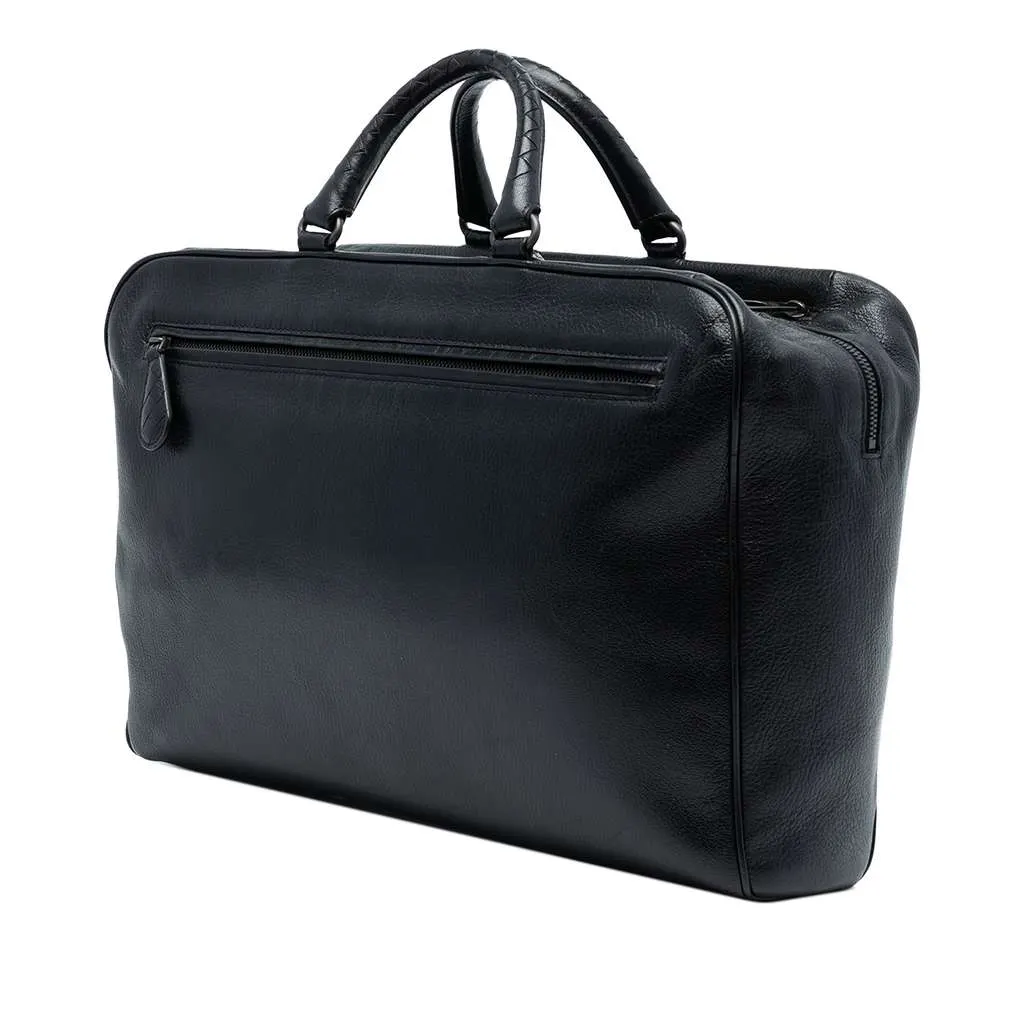 Bottega Veneta Madras Sfumato Brera Handbag Black Leather Very good - Back View