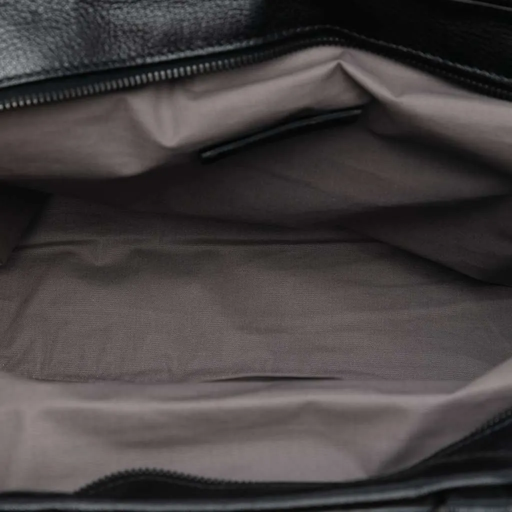 Bottega Veneta Madras Sfumato Brera Handbag Black Leather Very good - Model View