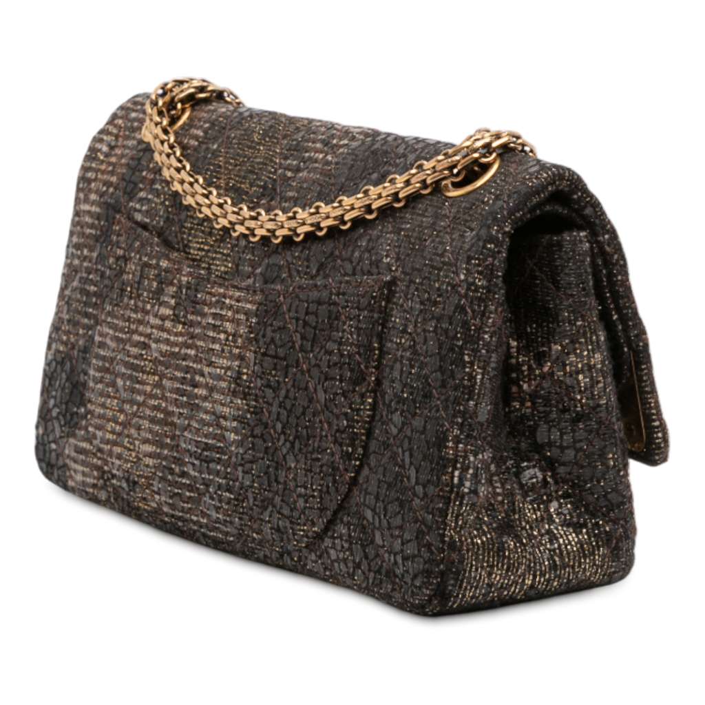 Chanel Paris Shanghai 2.55 Icons Lacquered Tweed Double Flap 225 - 2