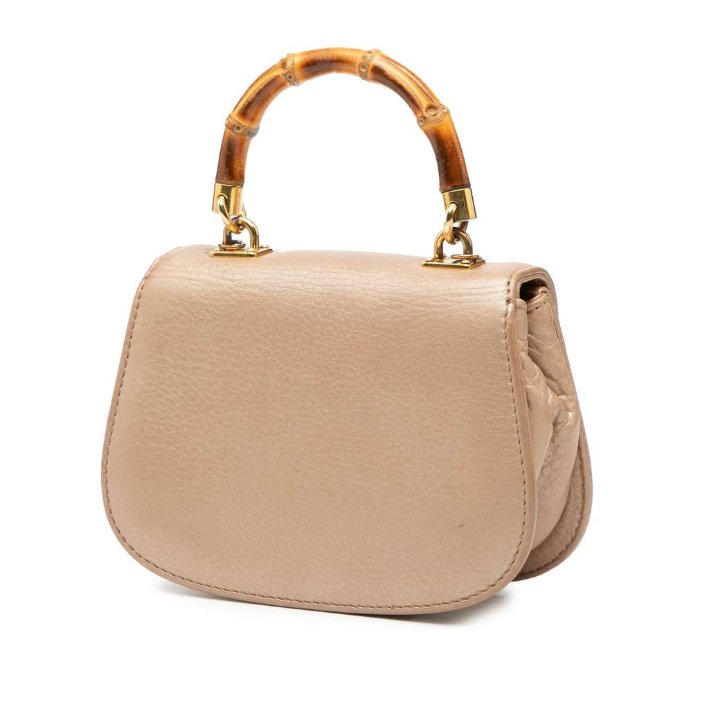 Gucci Mini Metallic Leather Bamboo Night - 2