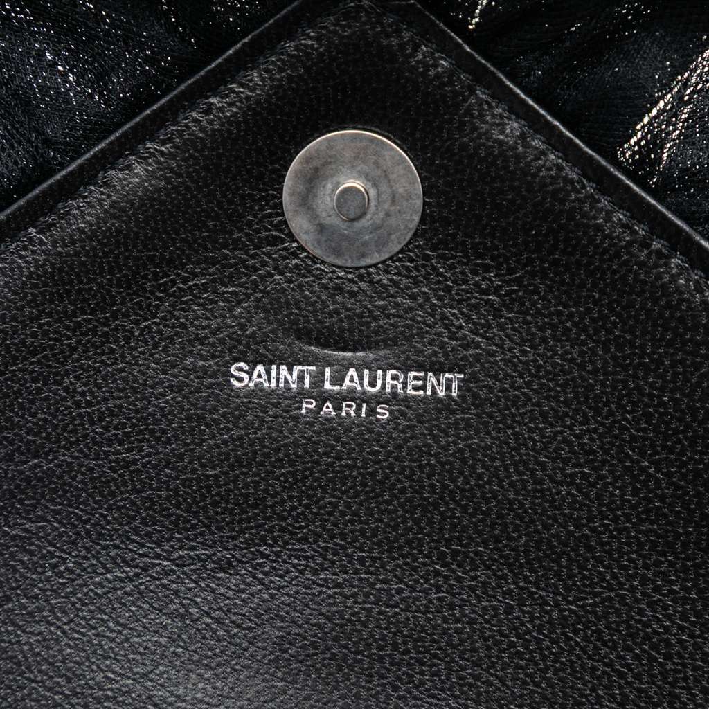 Saint Laurent Baby Goatskin Tulle Chevron Monogram Classic Punk Chain Bag - 5
