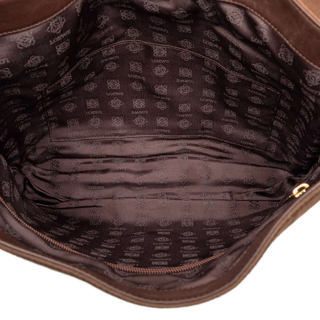 Loewe Suede Anagram Flap Shoulder Bag - 4