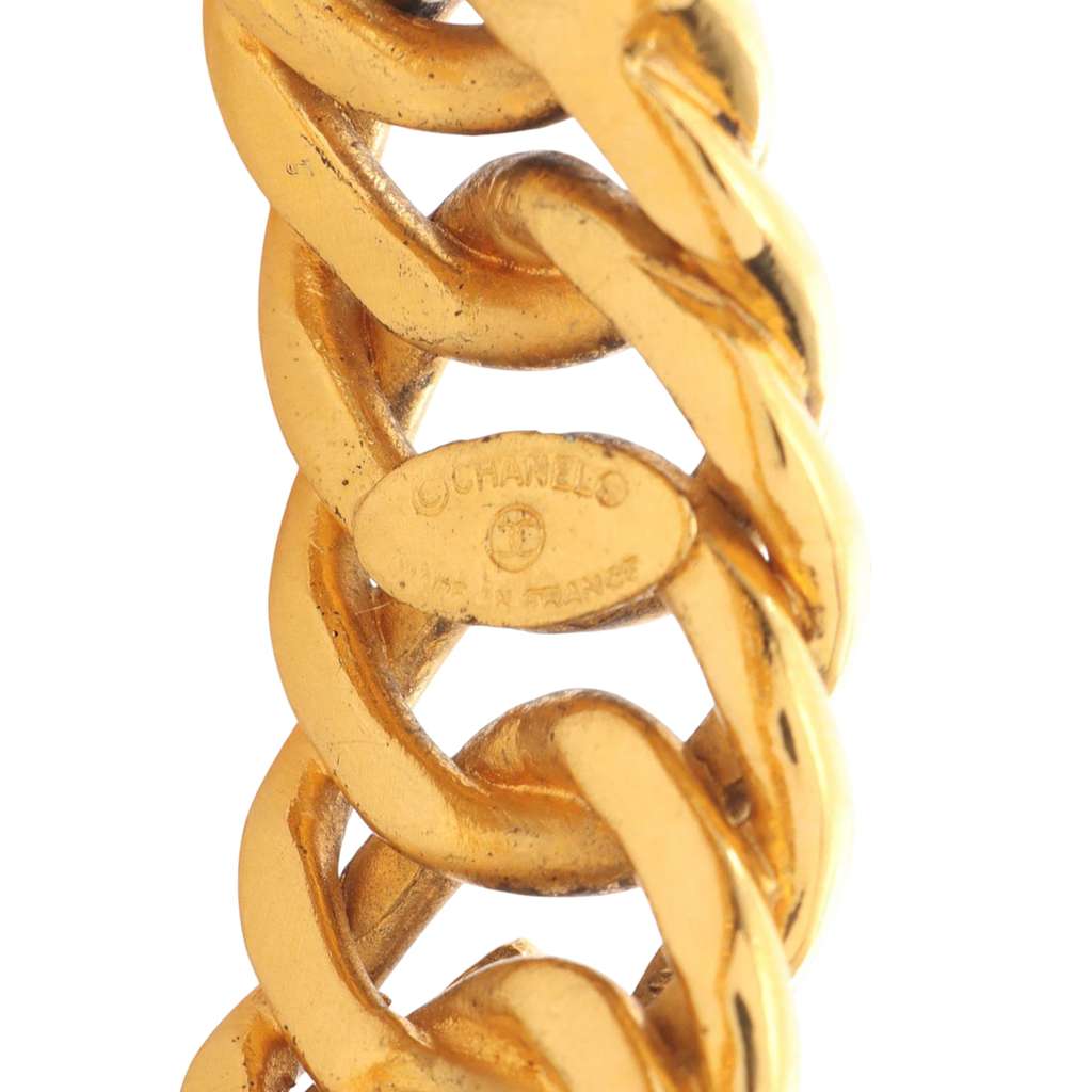 Chanel CC Gold Plated Chain Link Bangle Bracelet - 3