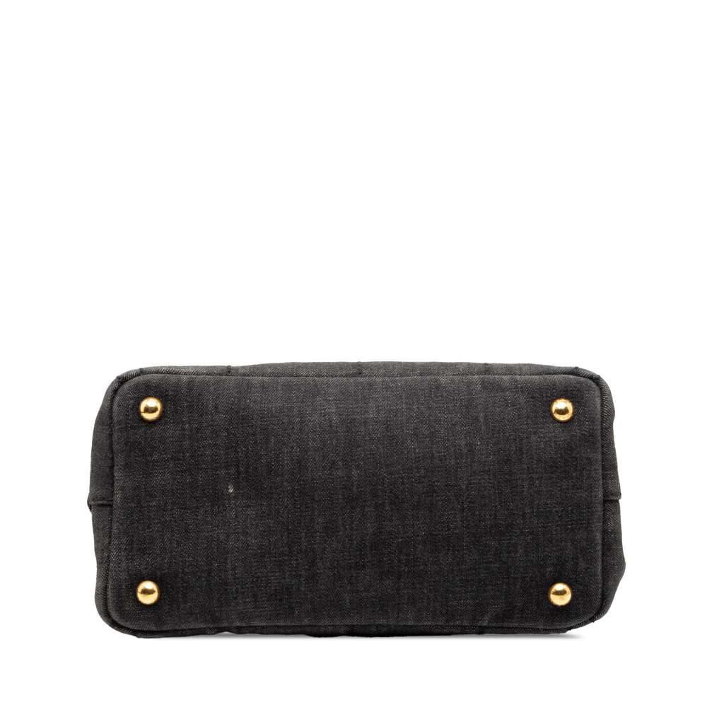 Prada Small Denim Canapa Logo Satchel - 3