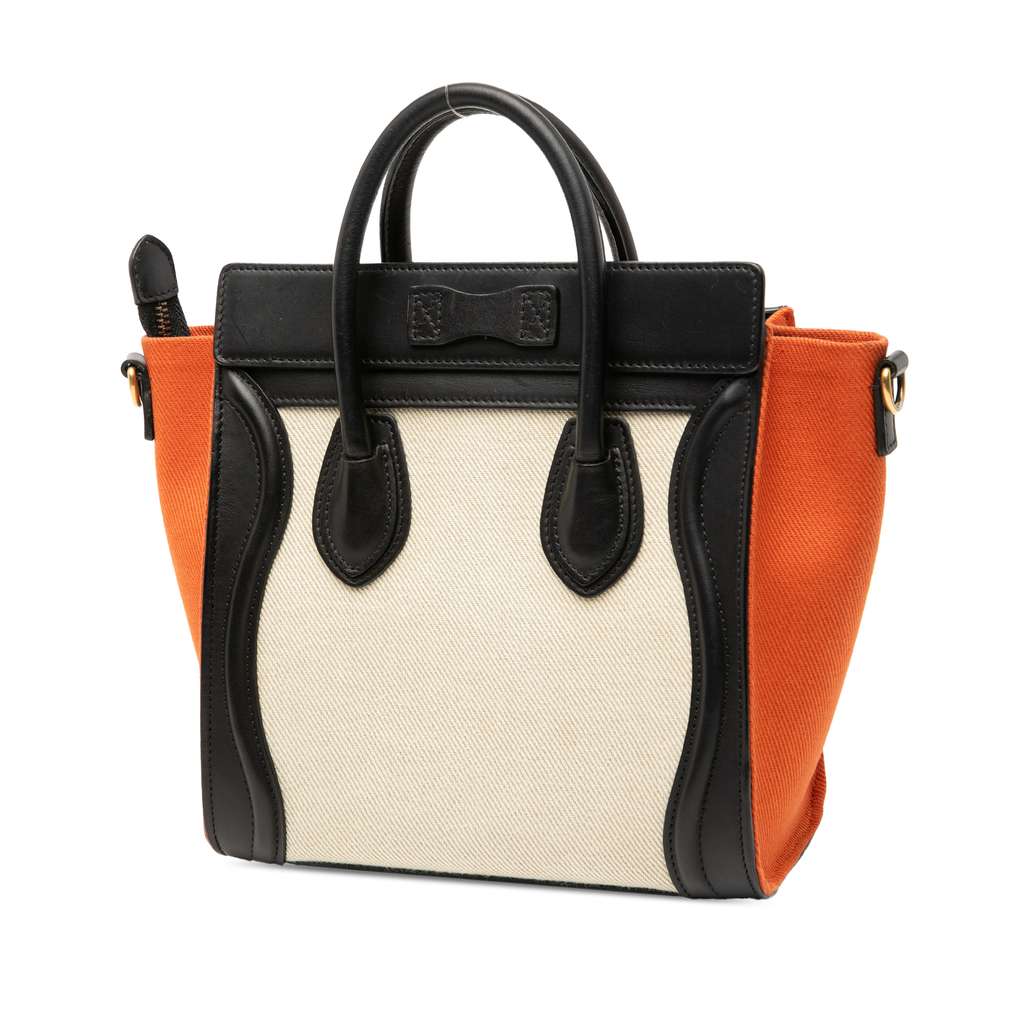 Celine Nano Tricolor Canvas and Leather Luggage Tote - 2
