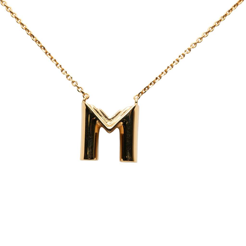 Louis Vuitton Gold Plated LV and Me Letter M Necklace - 2