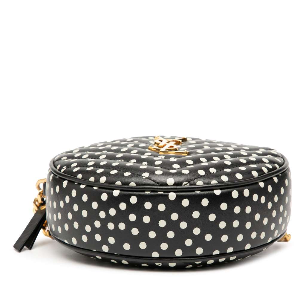 Saint Laurent Chevron Calfskin Round Vinyle Polka Dot Crossbody - 3
