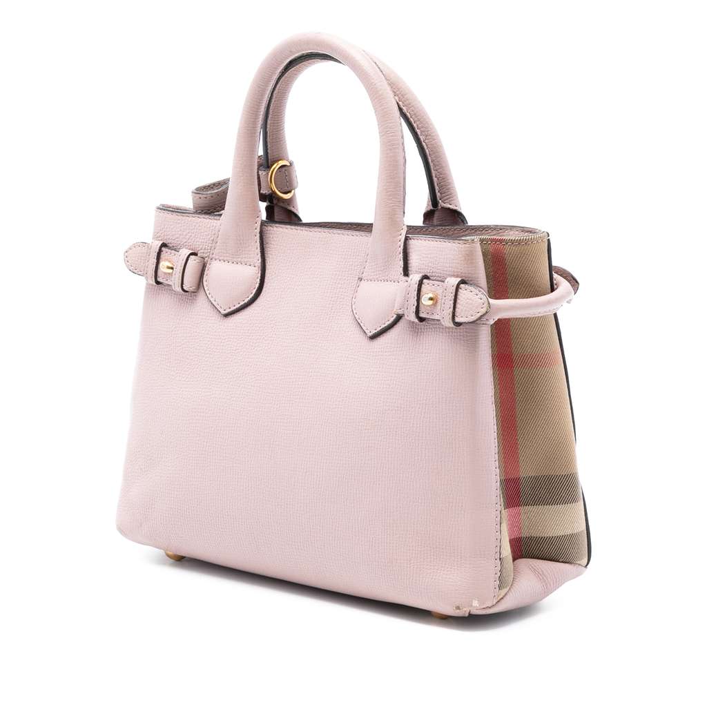 Burberry Small Leather and House Check Banner Satchel - 2