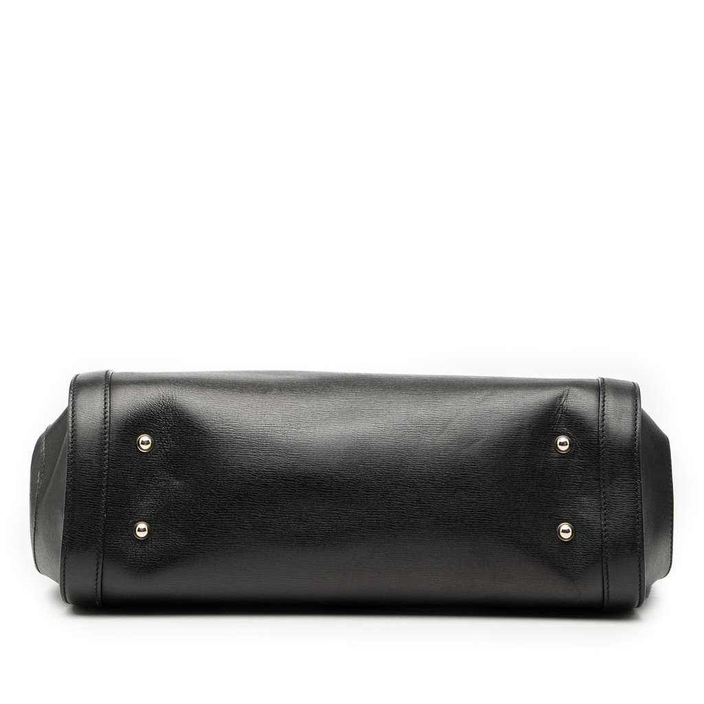 Gucci Large Leather Bamboo Bullet Tote - 3