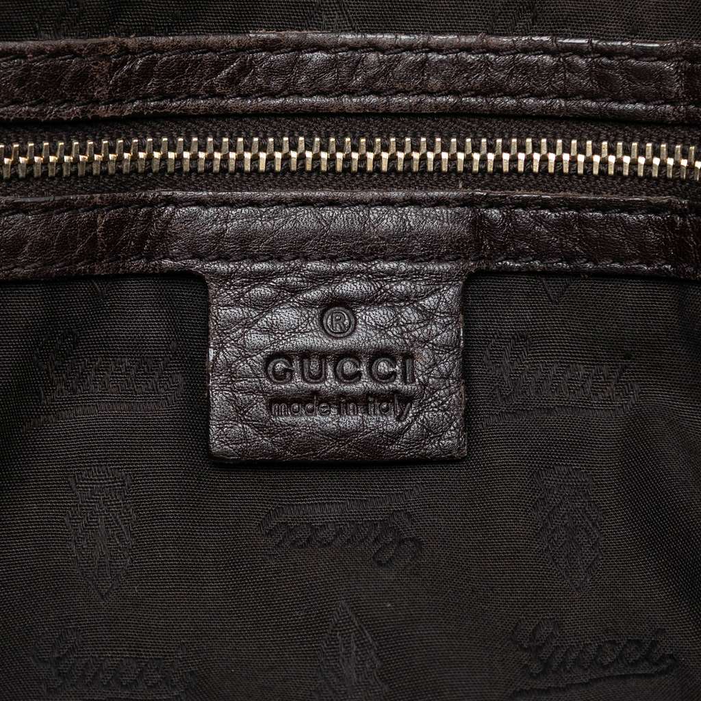 Gucci Medium Pebbled Calfskin Web Heritage Shoulder Bag - 5