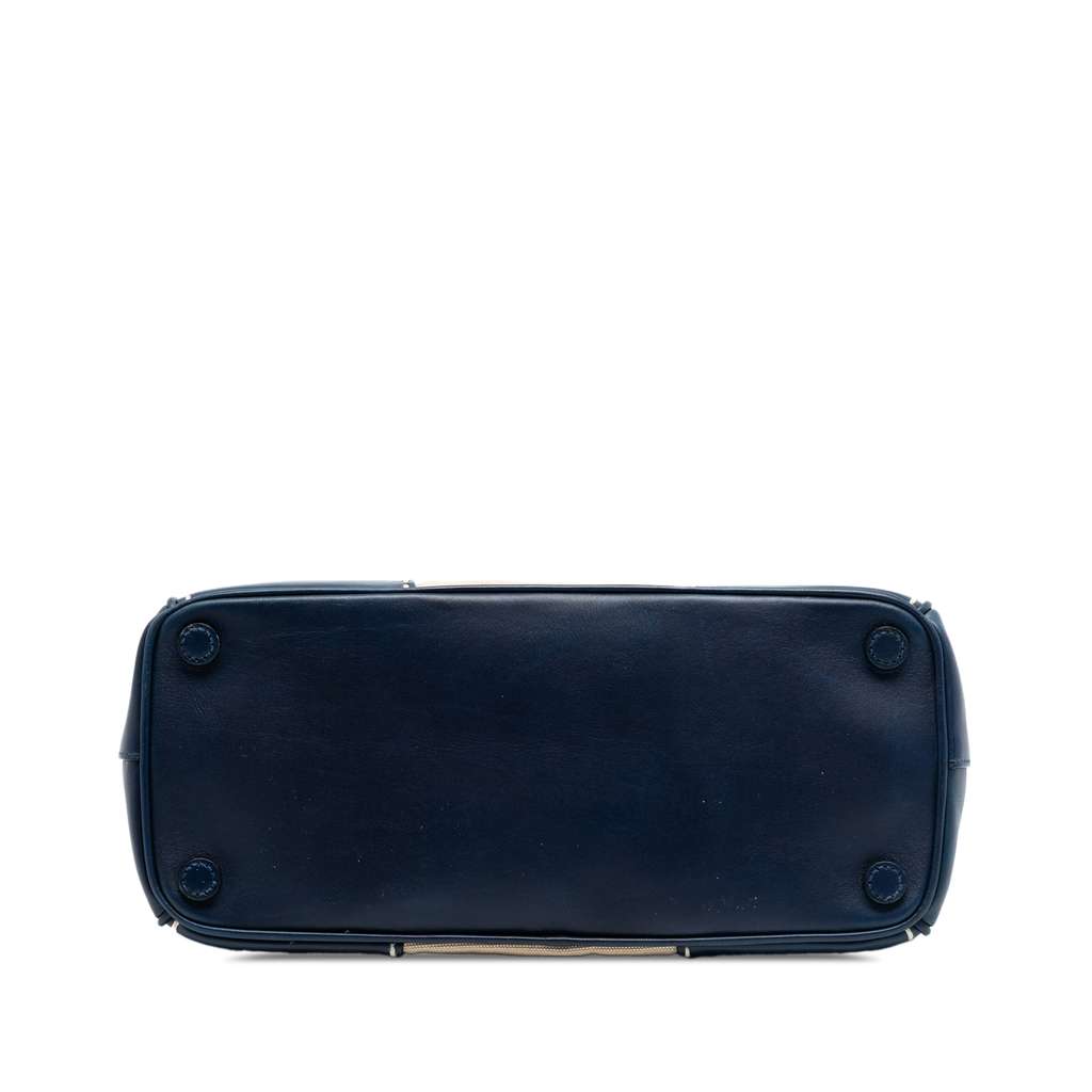 Prada Small Canvas and City Calf Hand Stitched Galleria Double Zip Satchel - 3