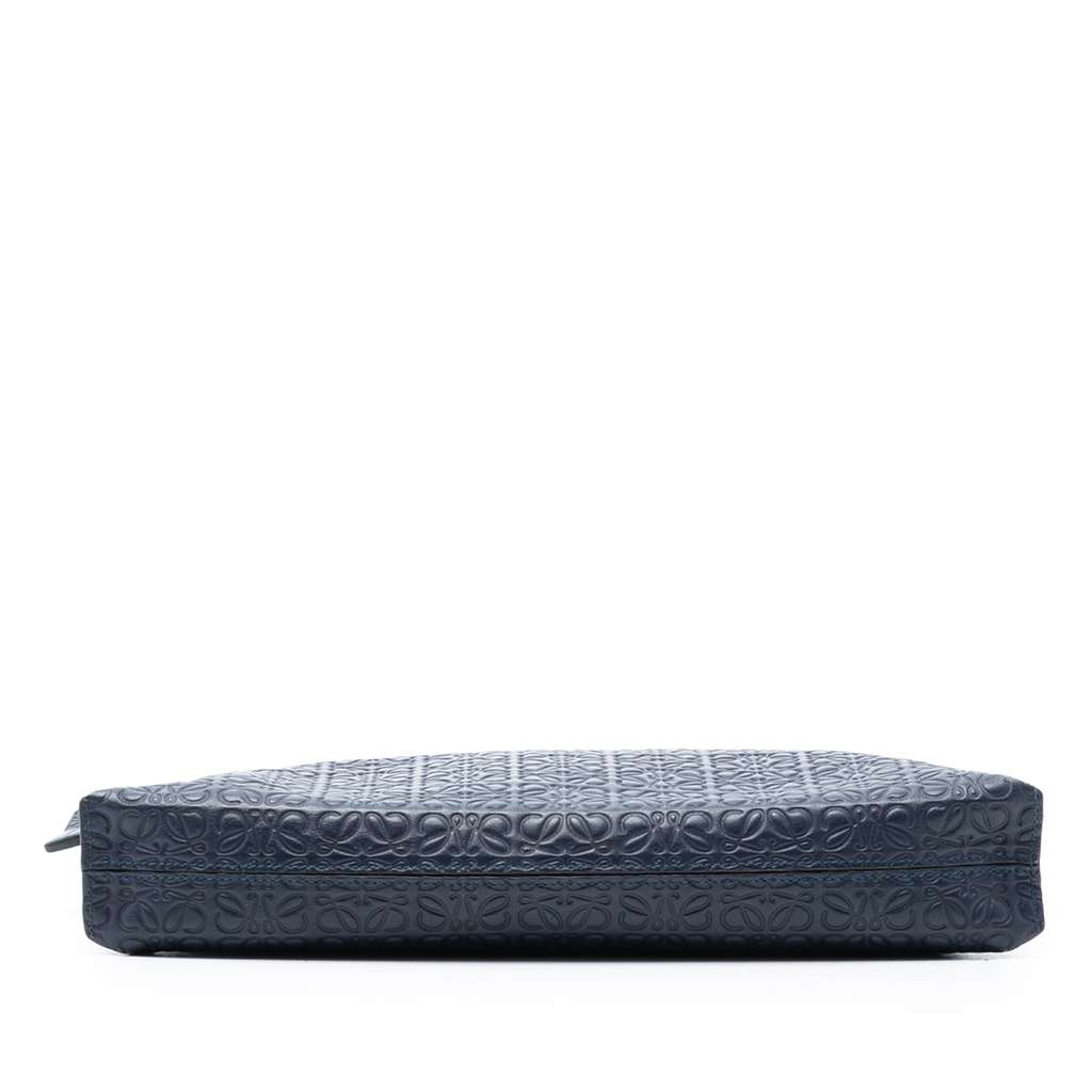 Loewe Embossed Anagram Leather Repeat T Clutch - 3