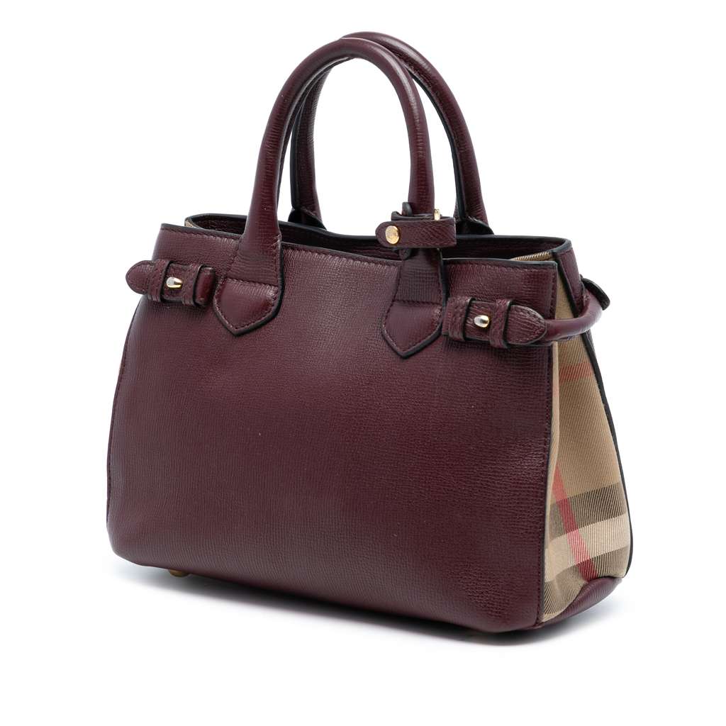 Burberry Small Grainy Calfskin and House Check Banner Satchel - 2