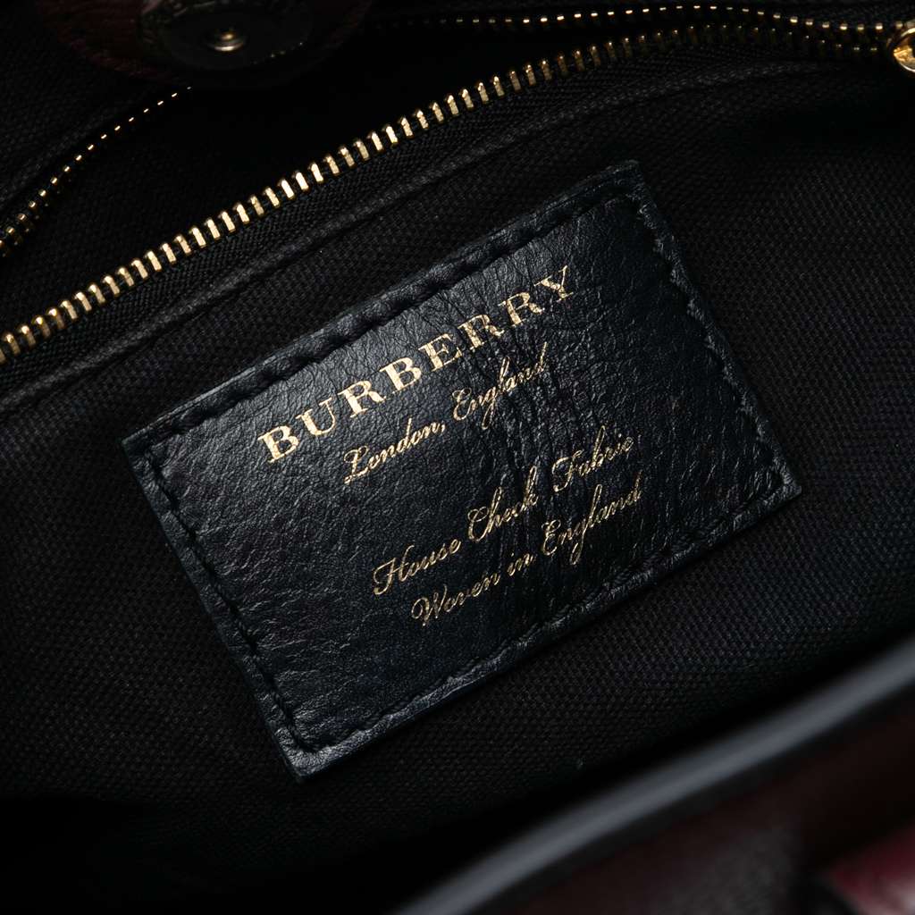 Burberry Small Grainy Calfskin and House Check Banner Satchel - 5