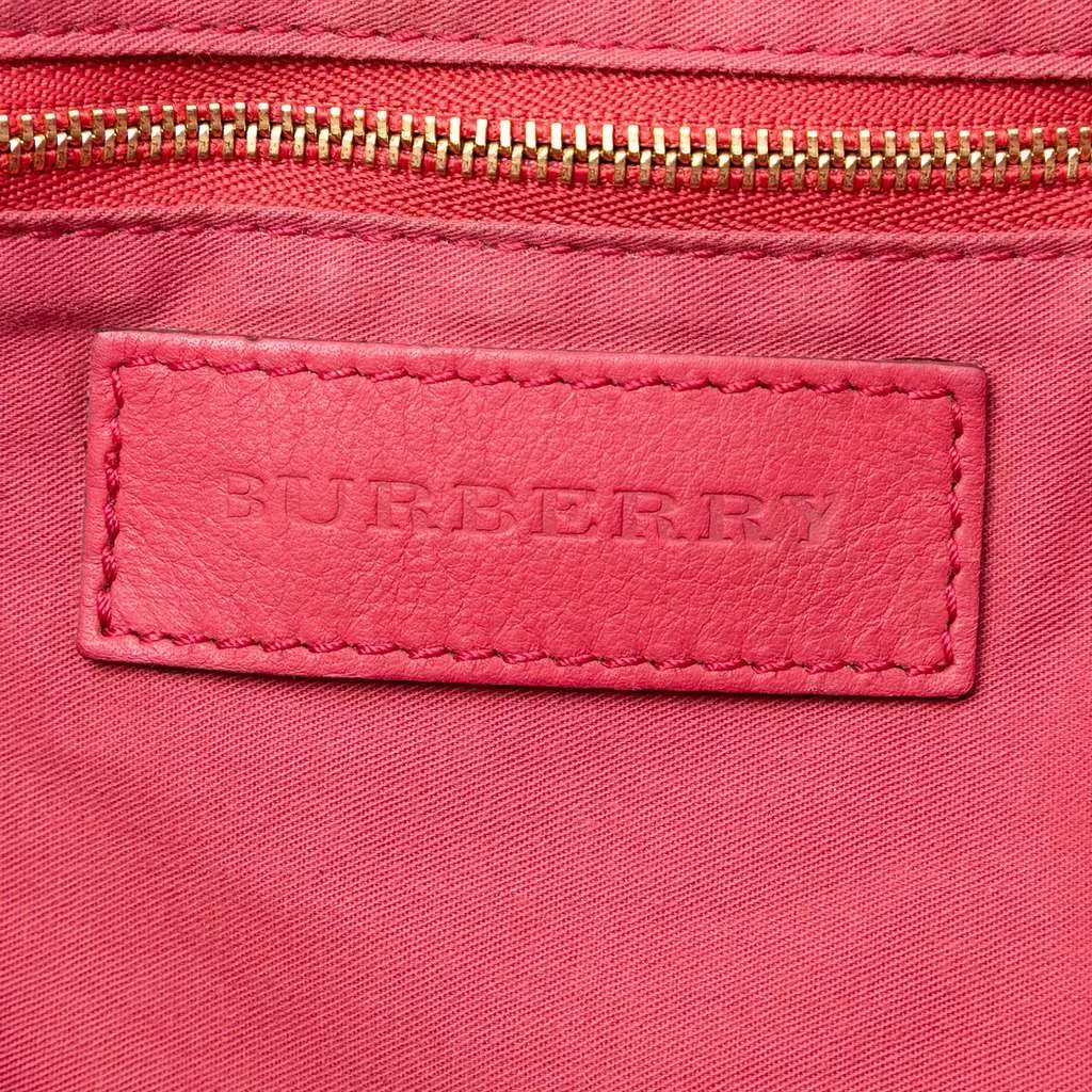 Burberry Small Leather Trimmed Haymarket Check Coated Canvas Canterbury Tote Brown Canvas Very good - Box View