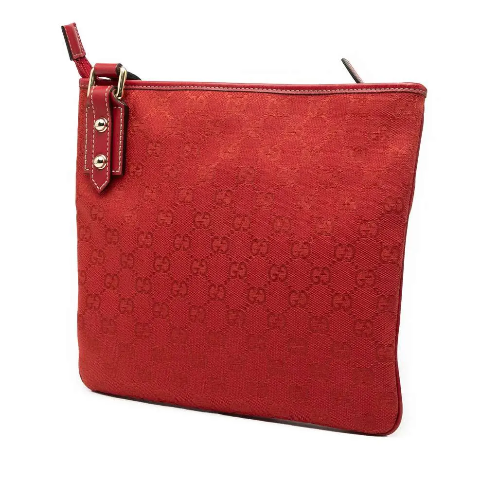 Gucci GG Canvas Crossbody Red Canvas Very good - Back View