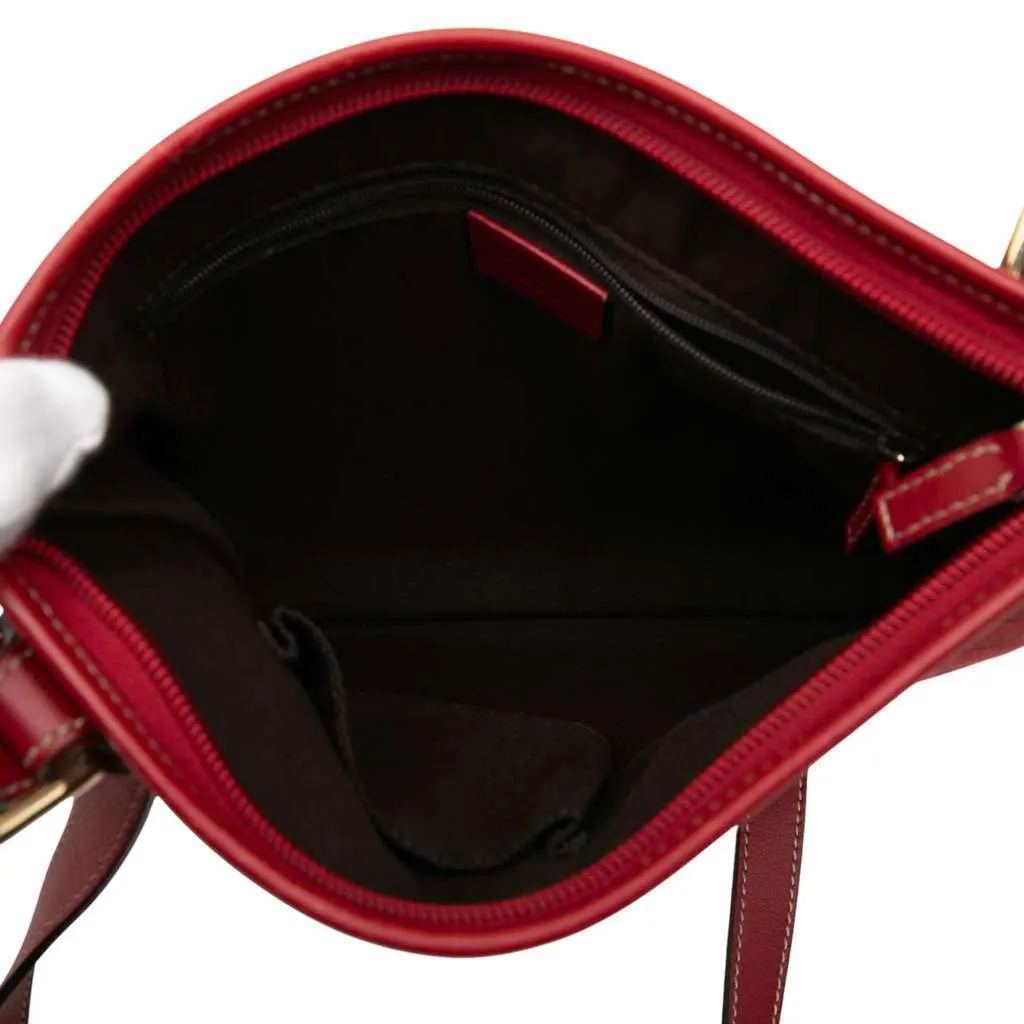 Gucci GG Canvas Crossbody Red Canvas Very good - Model View