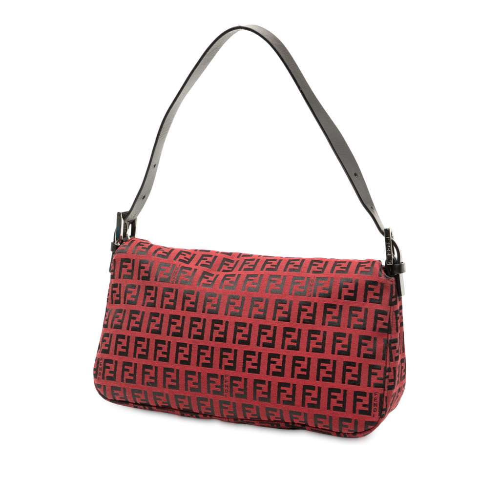 Fendi Zucchino Canvas Double Flap Shoulder Bag - 2