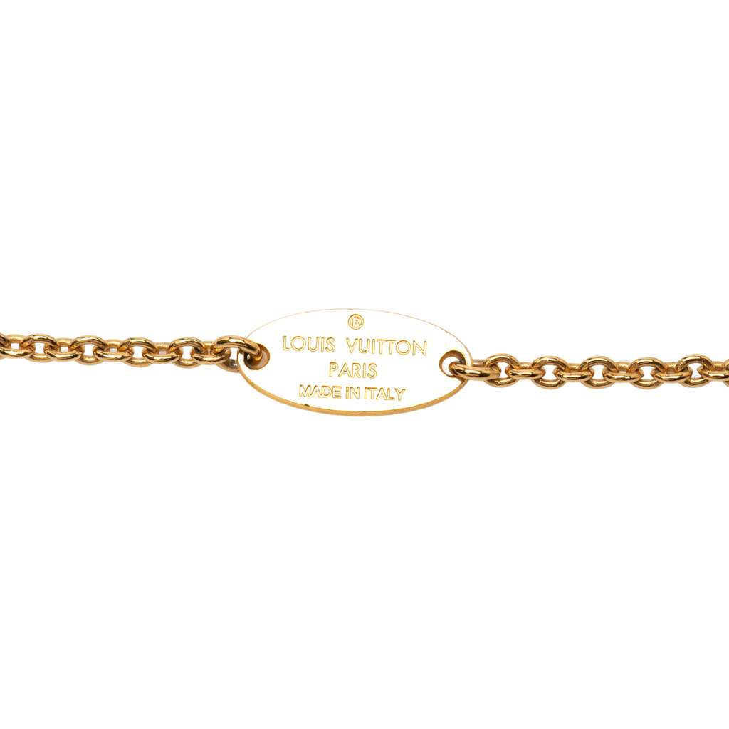 Louis Vuitton Gold Plated Resin Essential V Necklace - 3