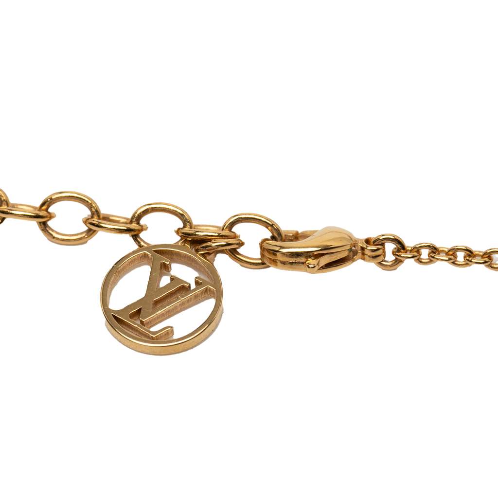 Louis Vuitton Gold Plated Resin Essential V Necklace - 5