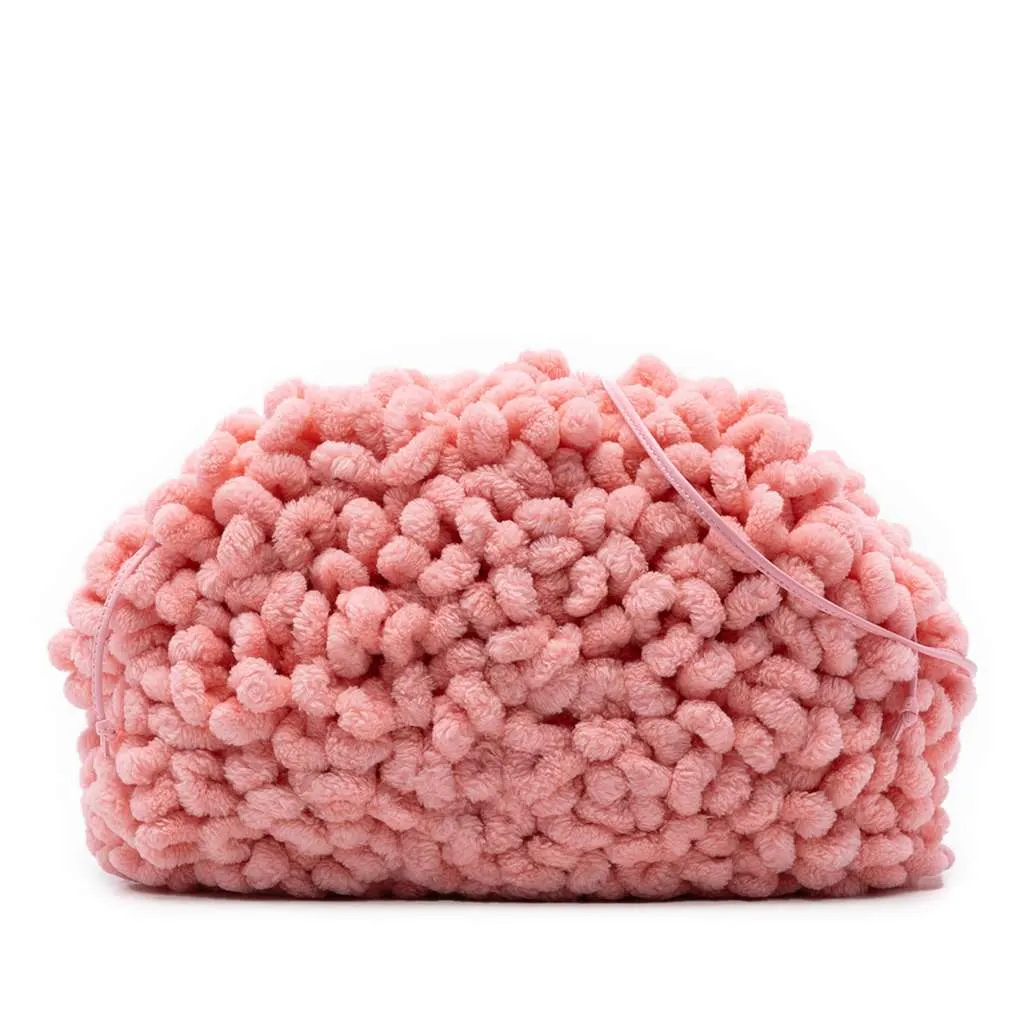 Bottega Veneta Teen Chenille The Pouch Crossbody Pink Polyester Very good - Front View
