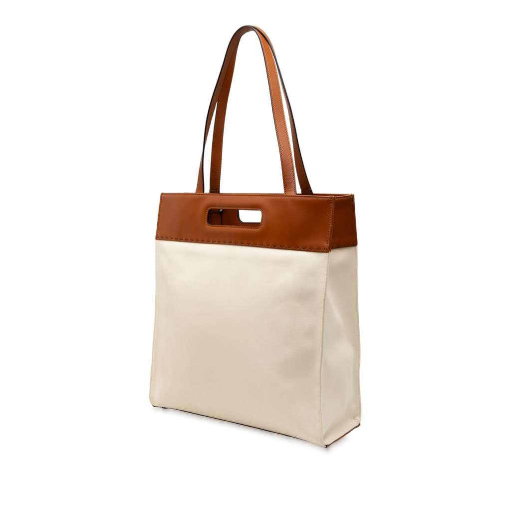 Fendi Bicolor Canvas and Leather Sunshine Shopper Tote - 2