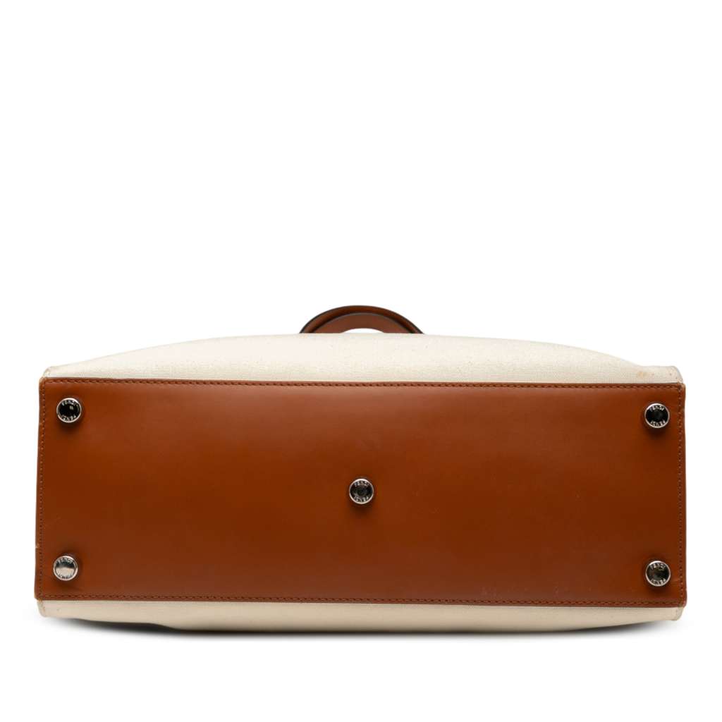 Fendi Bicolor Canvas and Leather Sunshine Shopper Tote - 3