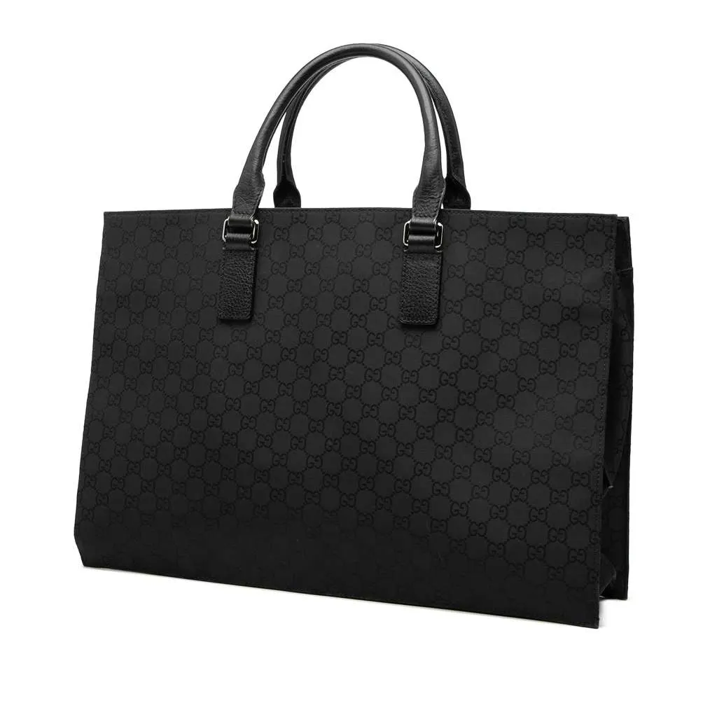Gucci GG Nylon Executive Business Bag Black Good - Back View