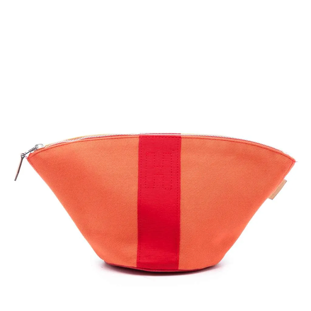 Hermès Mini Toile Palmyre Pouch Orange Canvas Very good - Front View