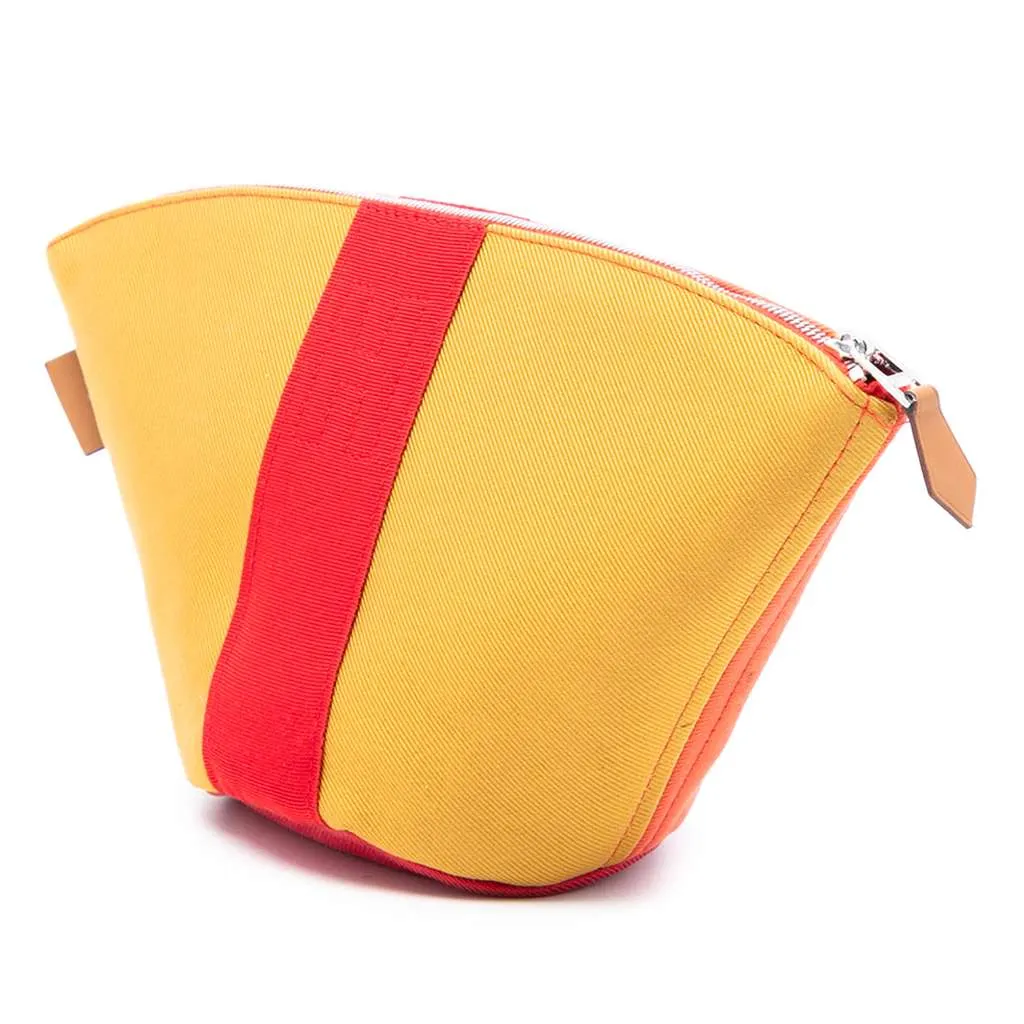 Hermès Mini Toile Palmyre Pouch Orange Canvas Very good - Back View