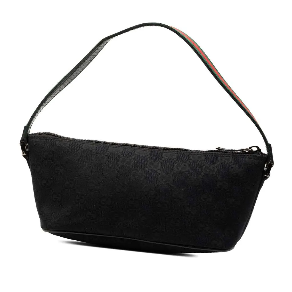 Gucci GG Canvas Web Boat Black Canvas Very good - Back View