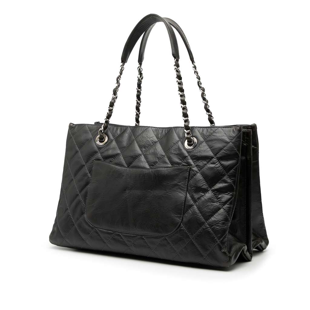 Chanel CC Crinkled Calfskin Chain Shopping Tote - 2
