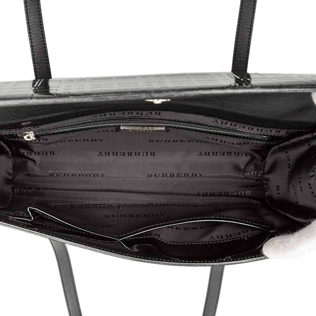 Burberry House Check Embossed Patent Shoulder Bag - 4