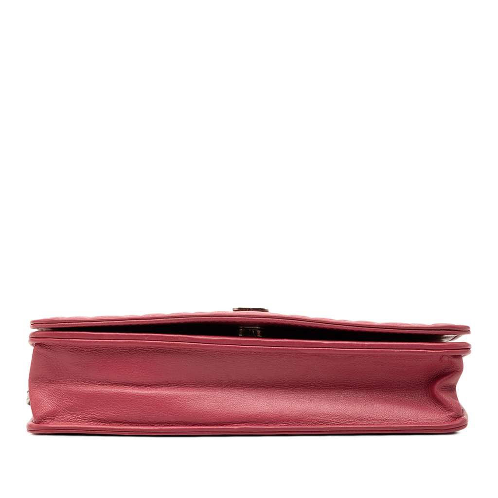 Chanel CC Embossed Lambskin Camellia Wallet On Chain - 3