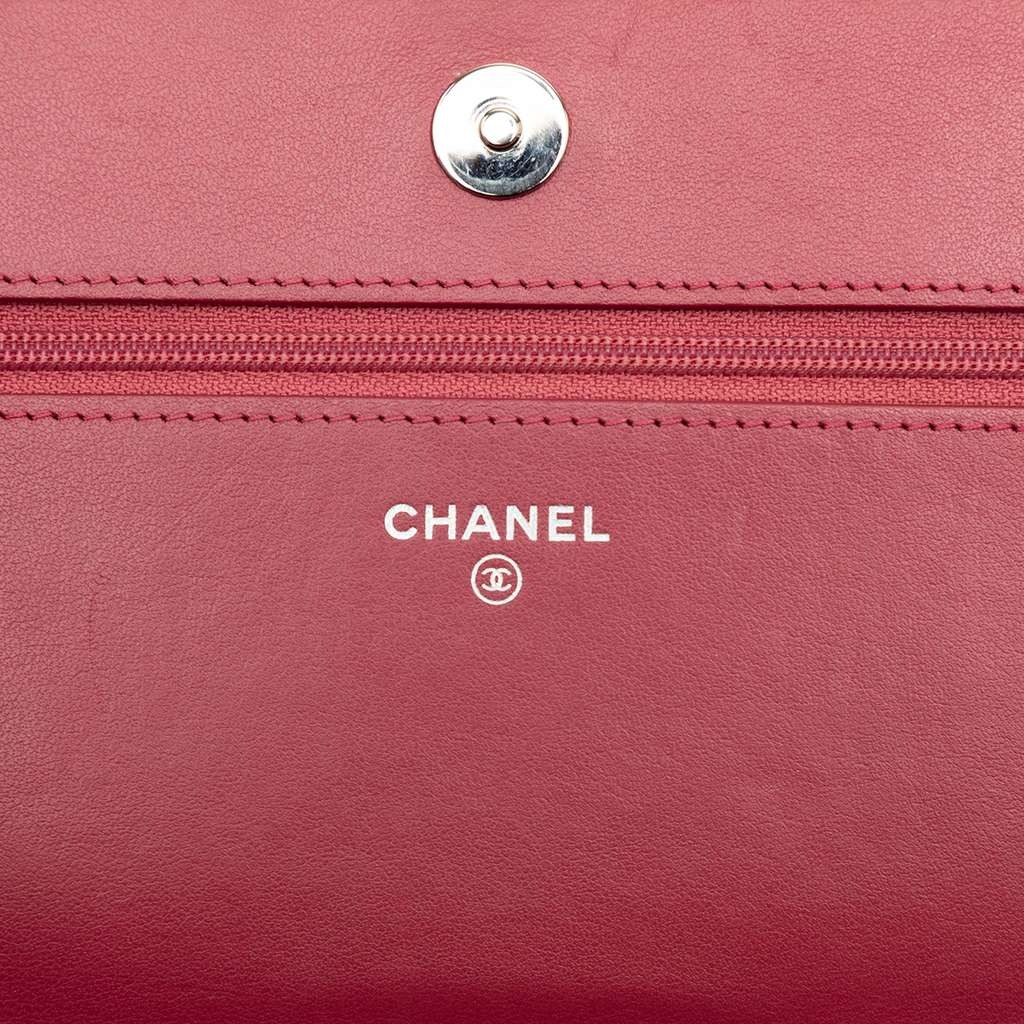 Chanel CC Embossed Lambskin Camellia Wallet On Chain - 5