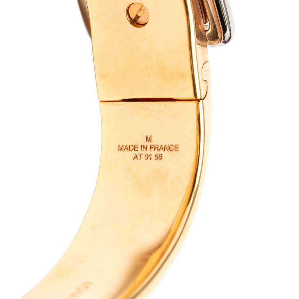 Louis Vuitton Gold Plated Enamel Nanogram Confidential Cuff Bracelet M - 5