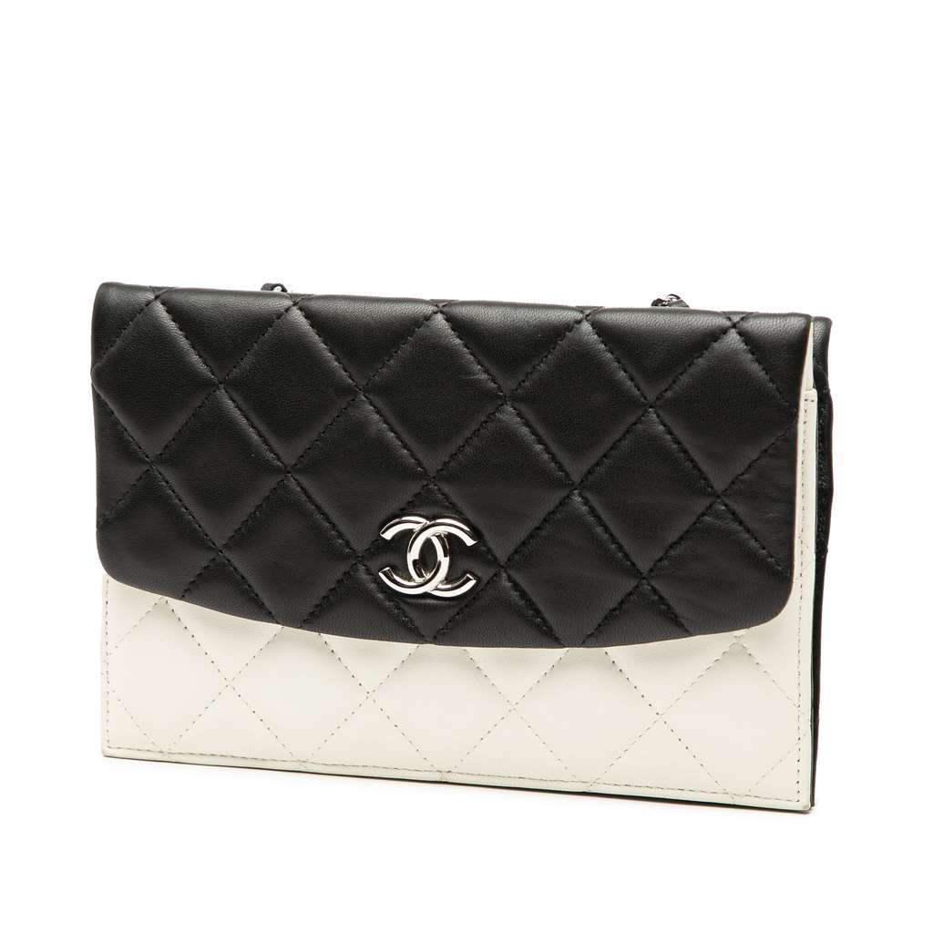 Chanel CC Bicolor Quilted Lambskin Double Sided Wallet on Chain - 2