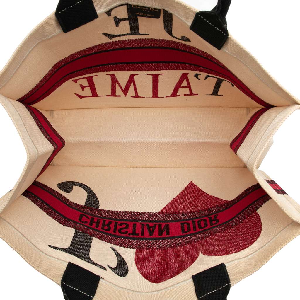 Dior DiorAmour Large Embroidered Canvas Je T aime Book Tote - 4