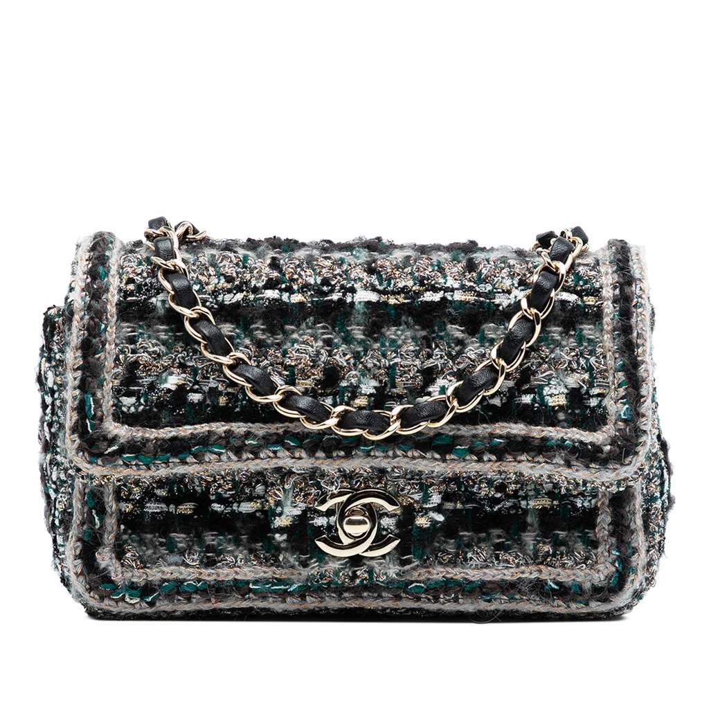 Chanel Mini Rectangular Classic Tweed Braided Single Flap