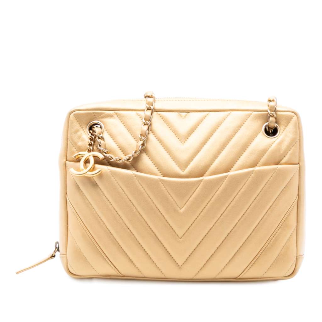 Chanel CC Chevron Lambskin Camera Shoulder Bag
