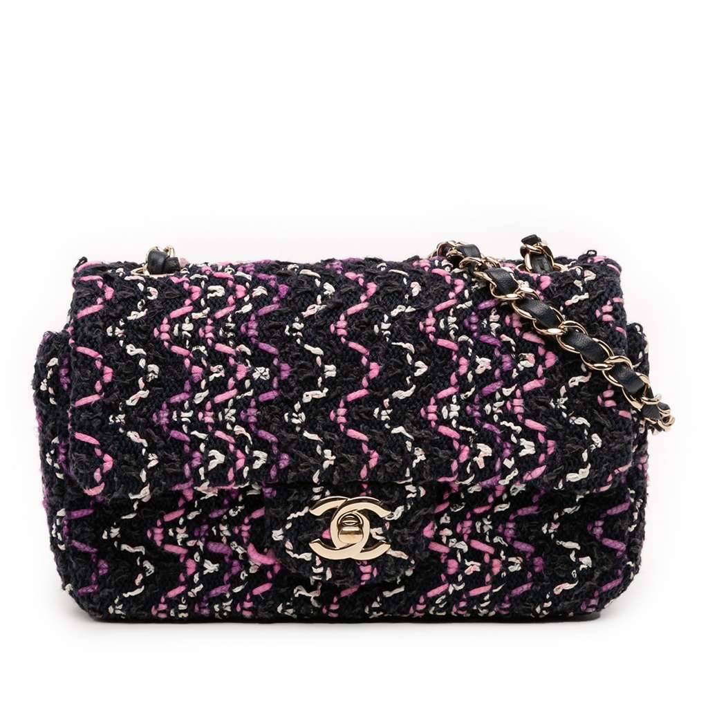 Chanel Mini Rectangular Classic Multicolor Cotton Stitched Single Flap
