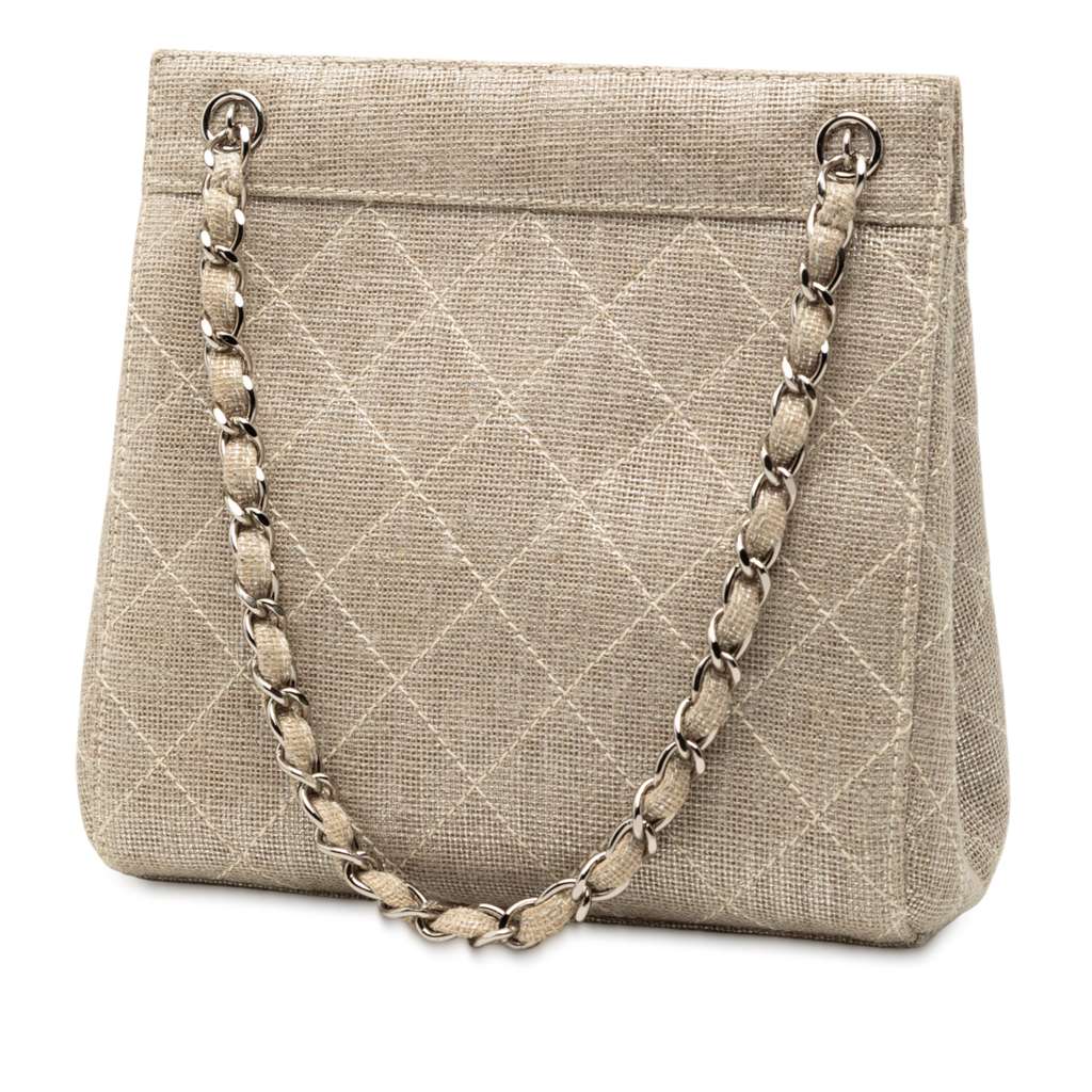 Chanel Mini CC Stitched Linen Chain Tote - 2