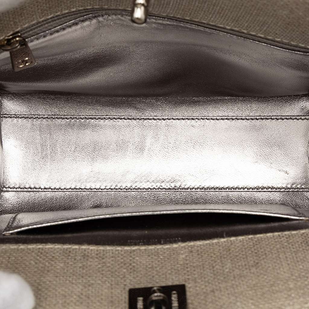 Chanel Mini CC Stitched Linen Chain Tote - 4