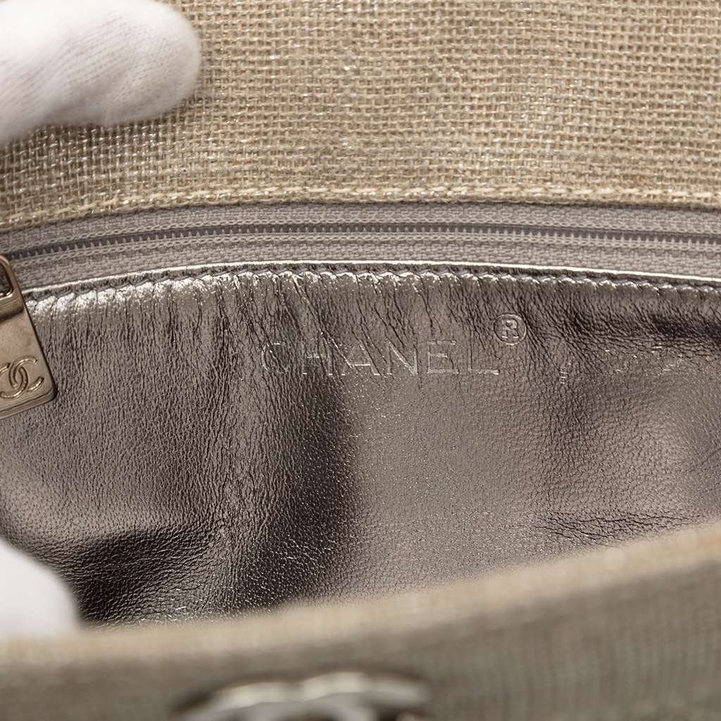 Chanel Mini CC Stitched Linen Chain Tote - 5