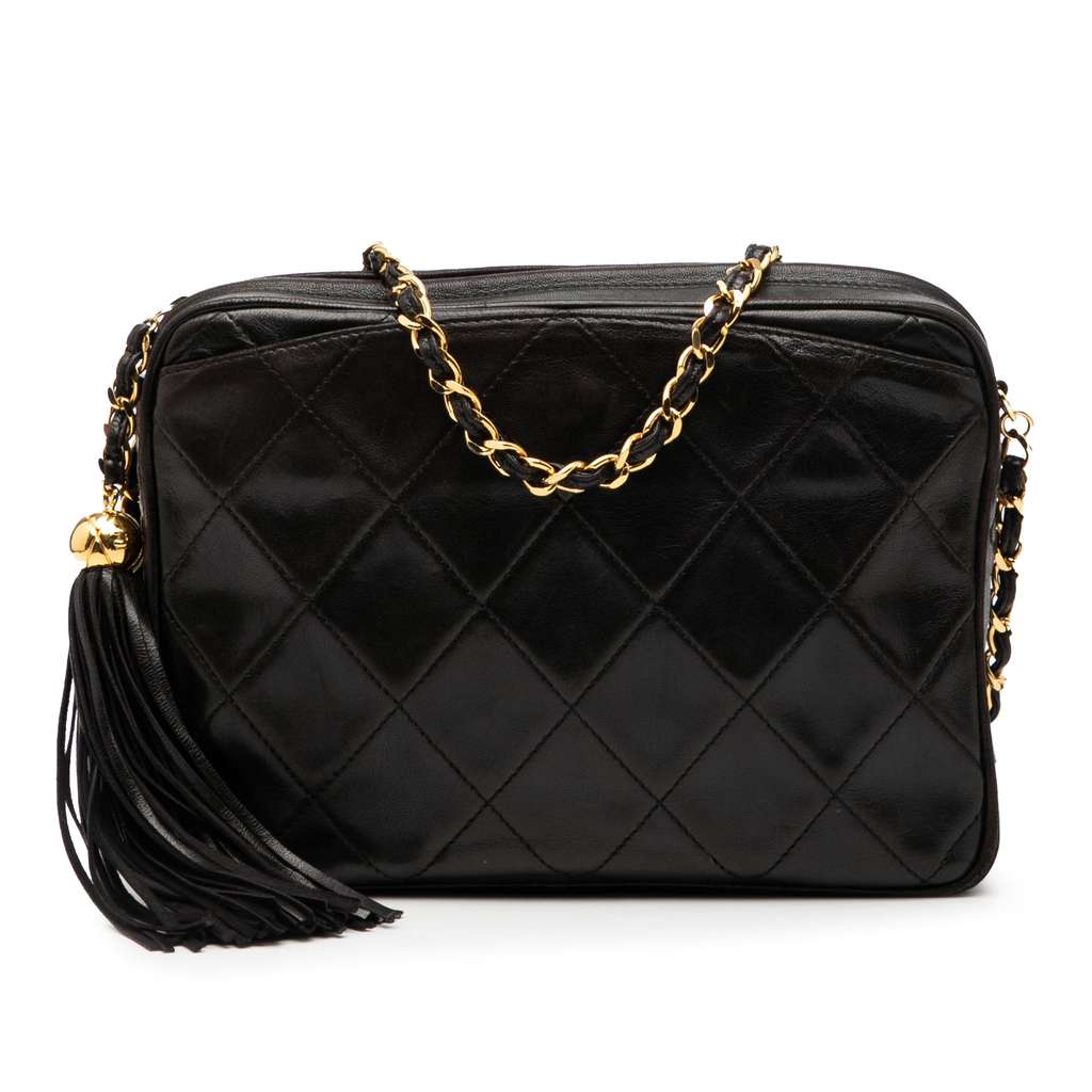 Chanel CC Quilted Lambskin Tassel Camera Bag