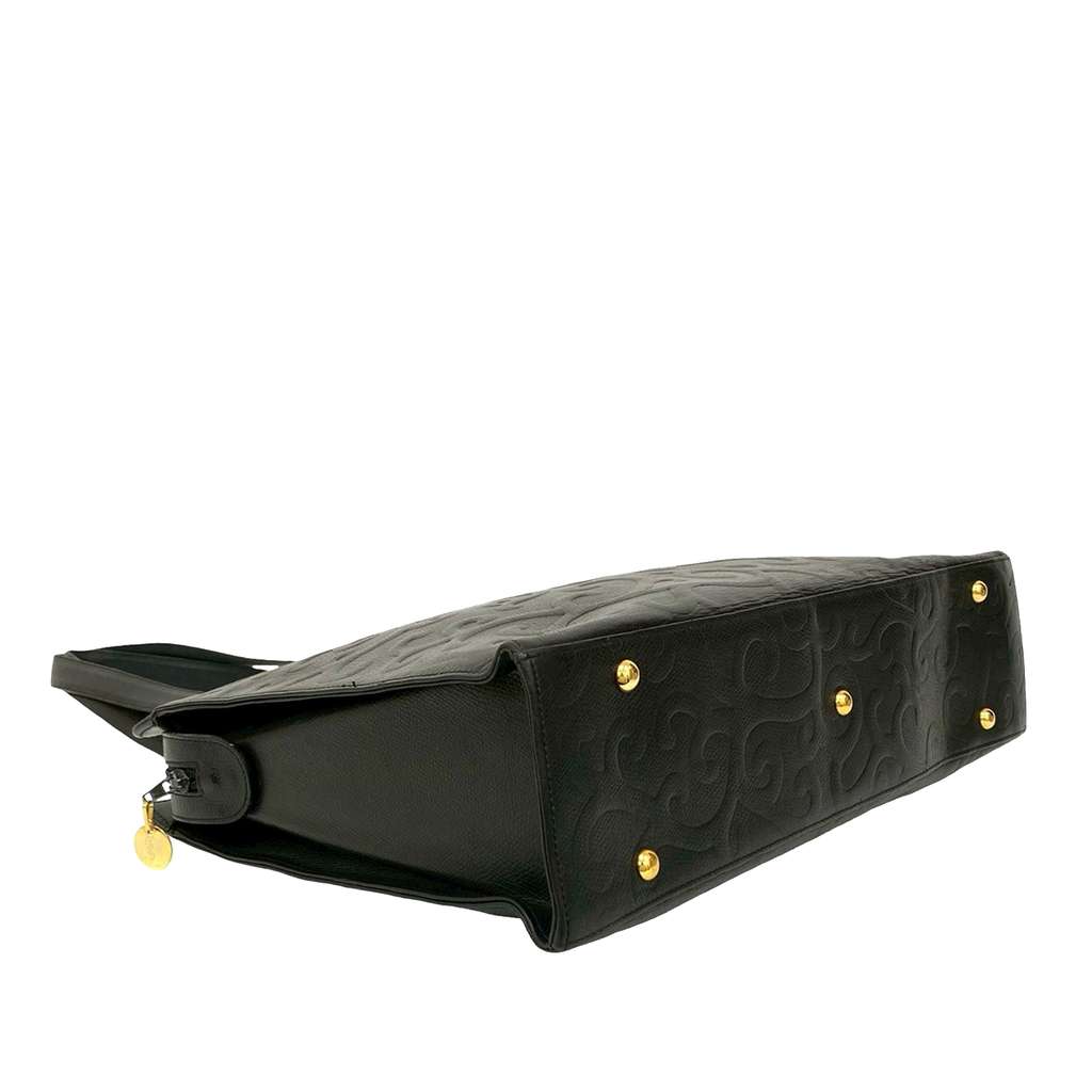 Saint Laurent Arabesque Embossed Leather Tote - 3