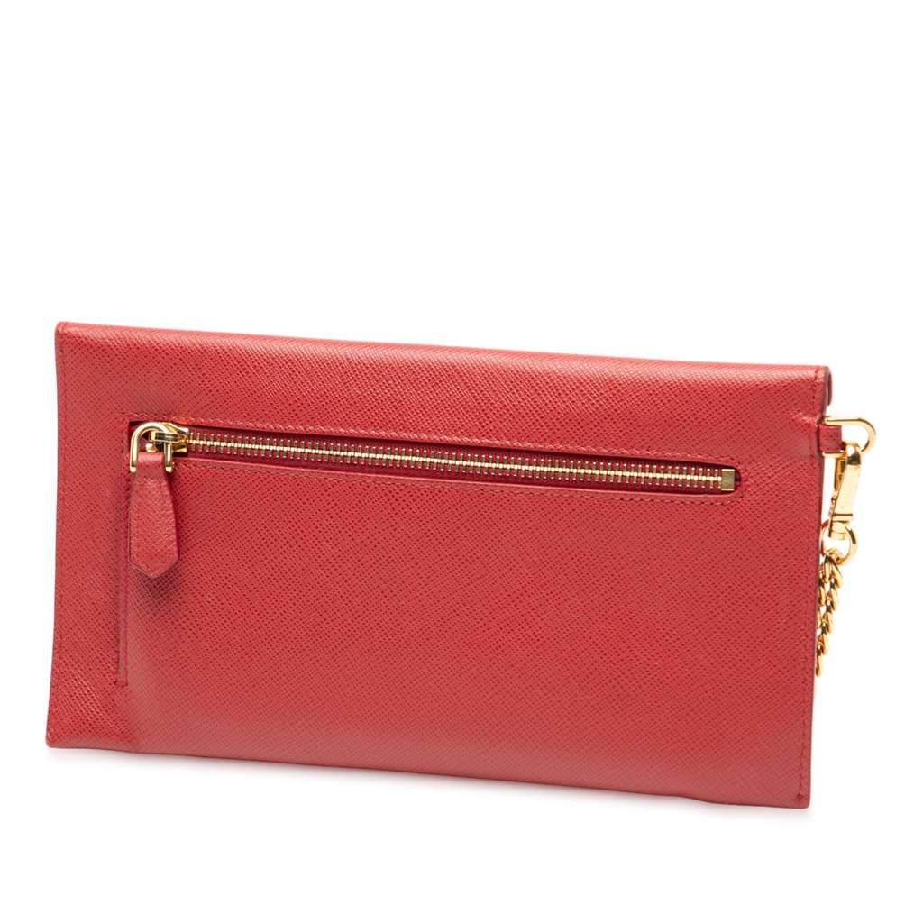 Prada Saffiano Envelope Chain Clutch - 2