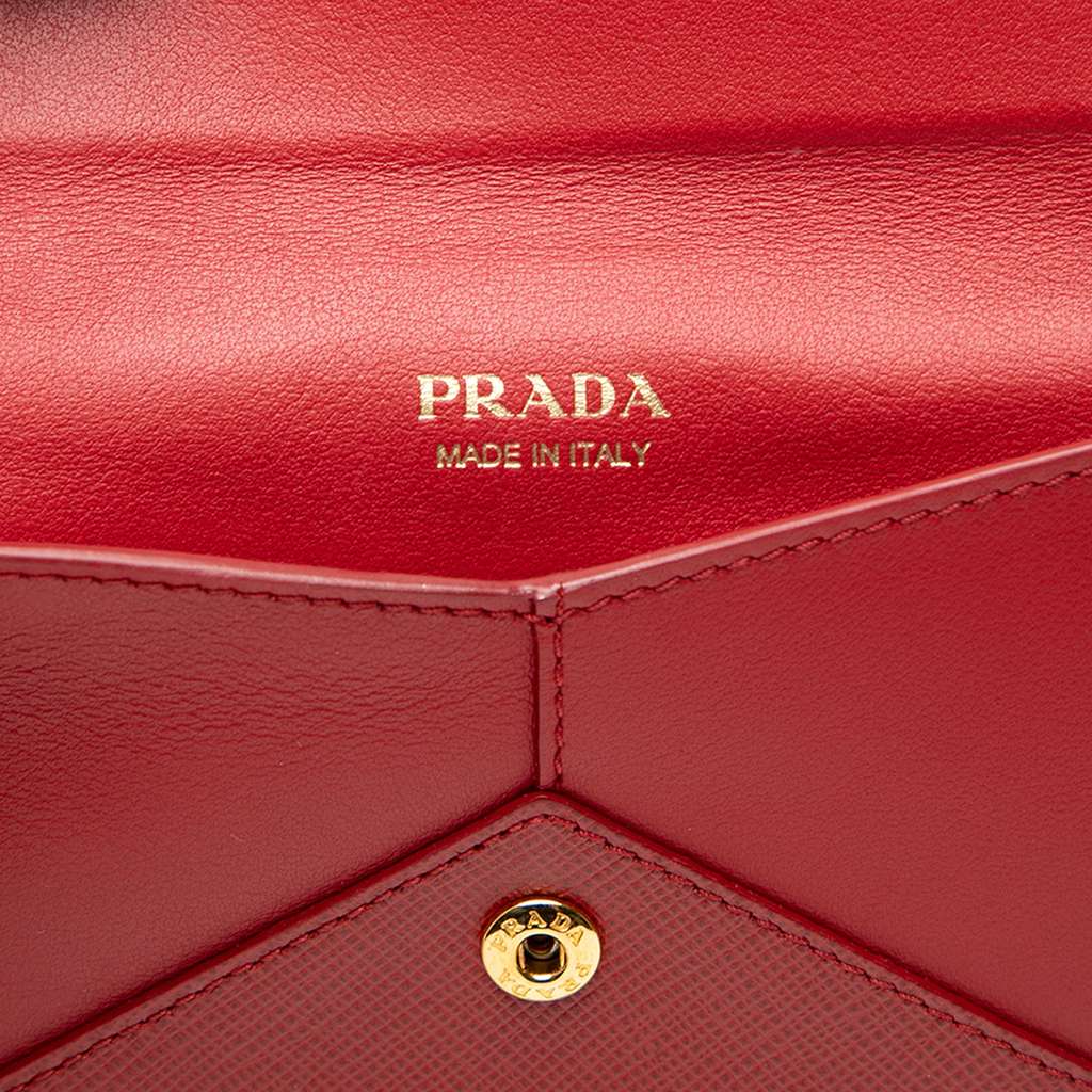 Prada Saffiano Envelope Chain Clutch - 5