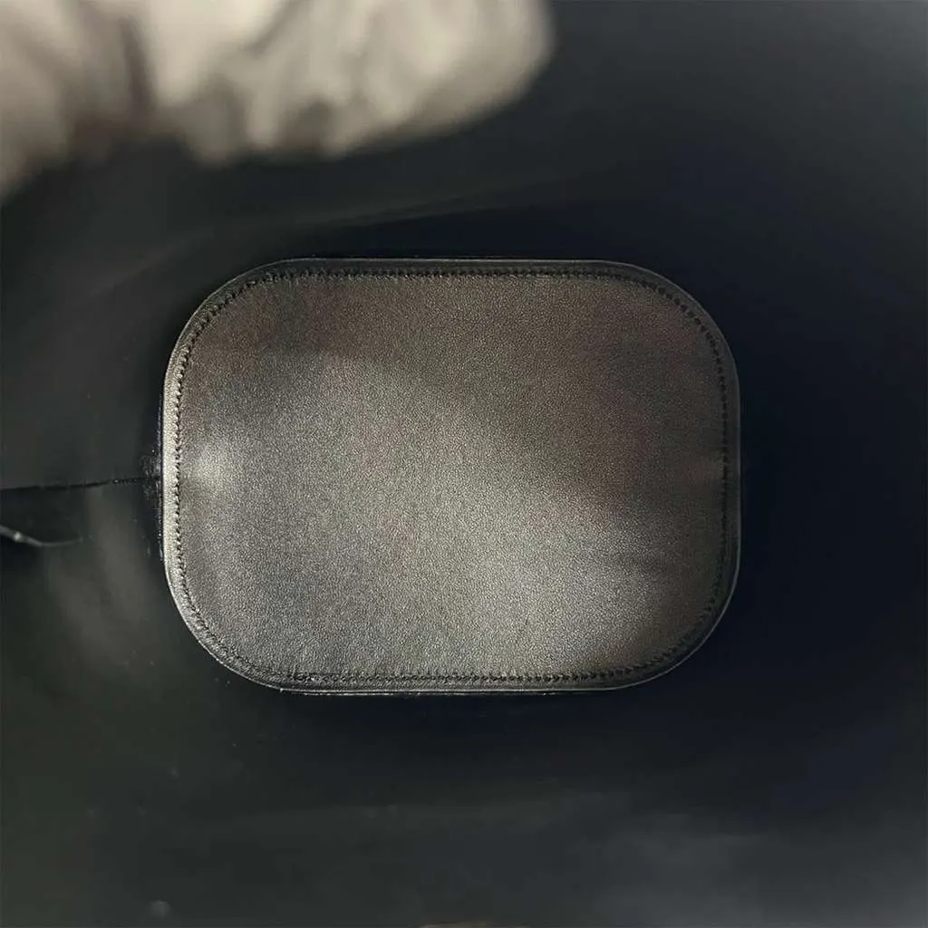 Celine Small Smooth Calfskin Louise Bucket Bag Black Leather Good - Model View
